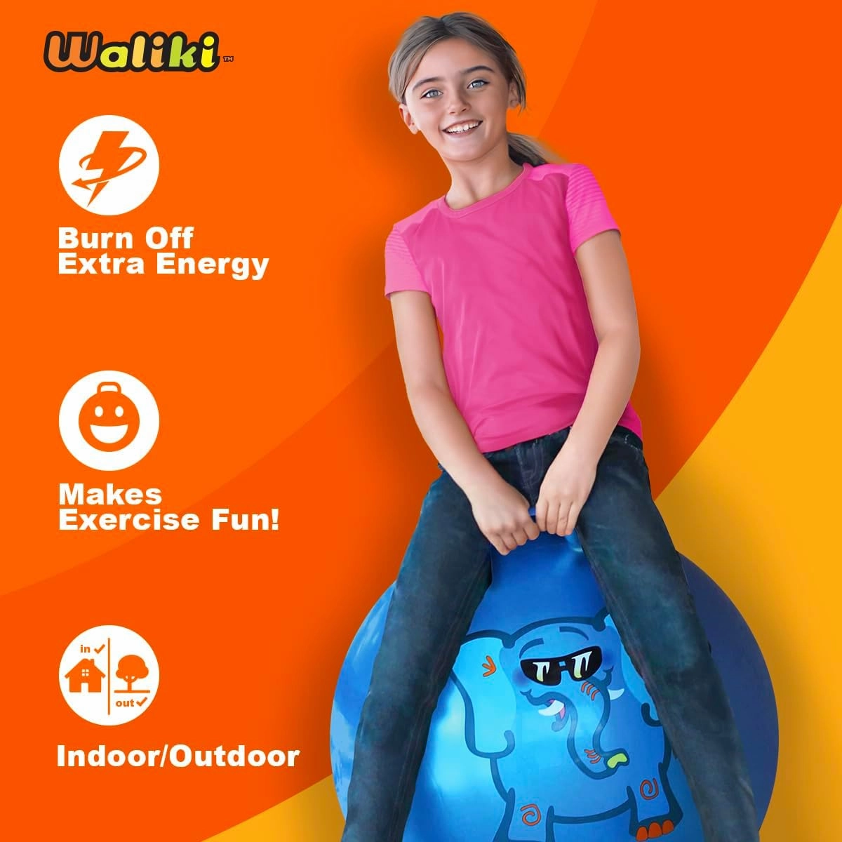 WALIKI TOYS Blue Jumping hopper Hop Ball, Ages 10-12 (for teenagers)