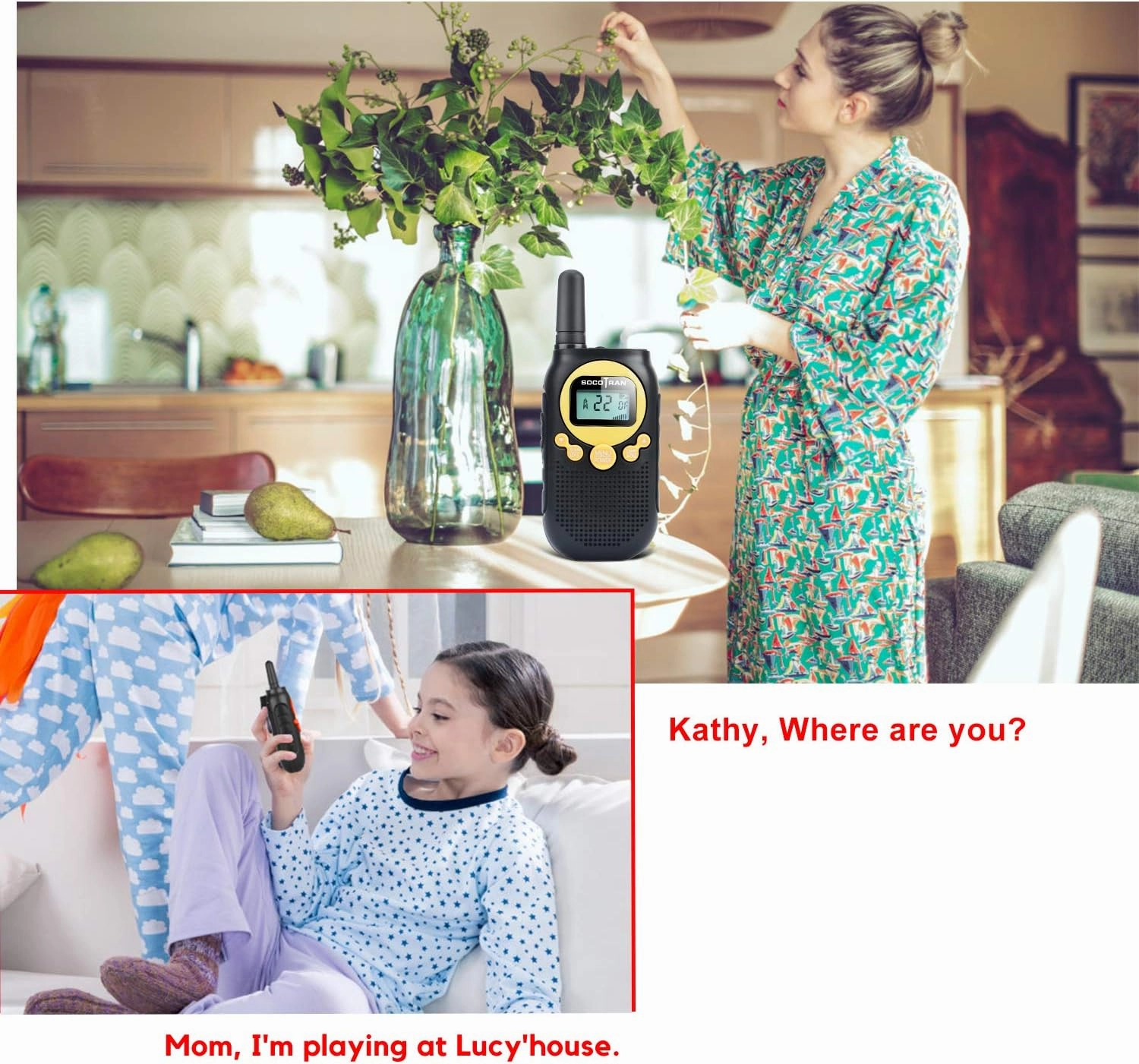 Walkie Talkies for Adults Rechargeable Two Way Radio 5 Miles Long Range with Flashlight 22CH 0.5W Easy to Use Yellow FRS License Free Radios,Camping Accessoies Walkie for Family Outdoor Activities