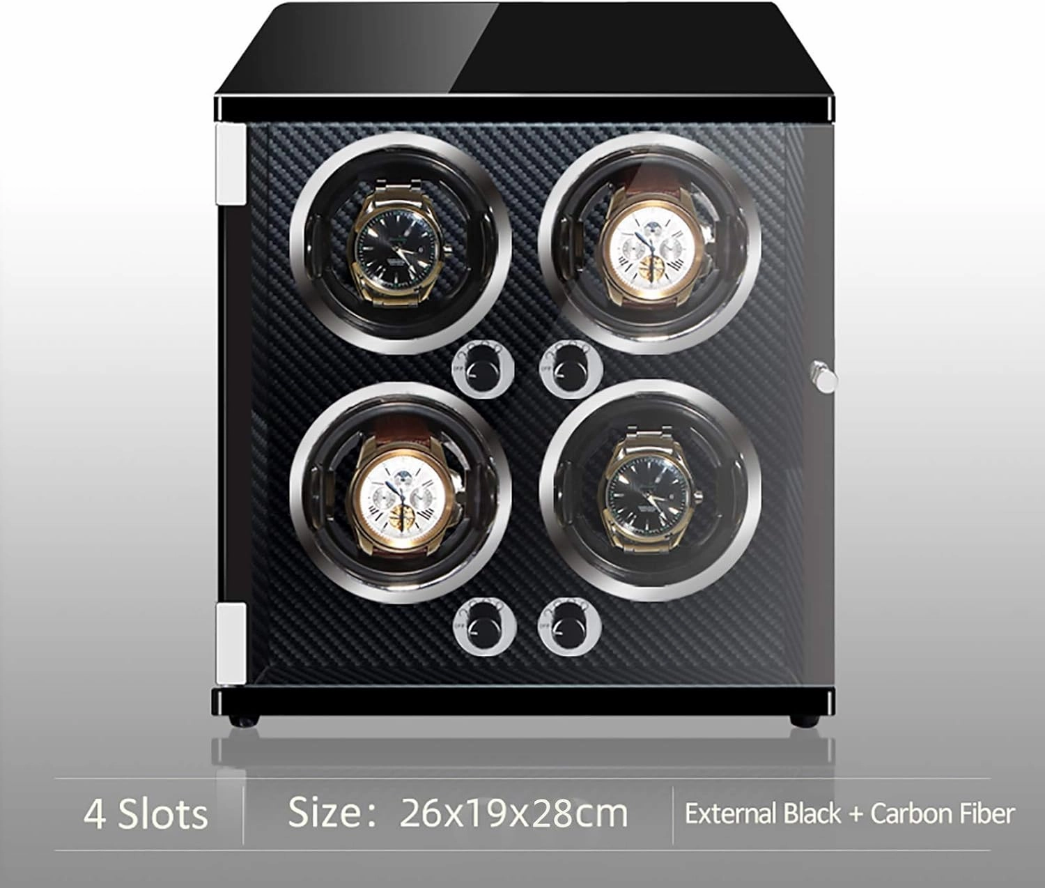 Watch Winder Watch Stand Watch Winders for Automatic Watches - Smart Watch Shaker Mechanical Watch Automatic Winding Device Household Light Luxury Colorful Atmo (Black 4)
