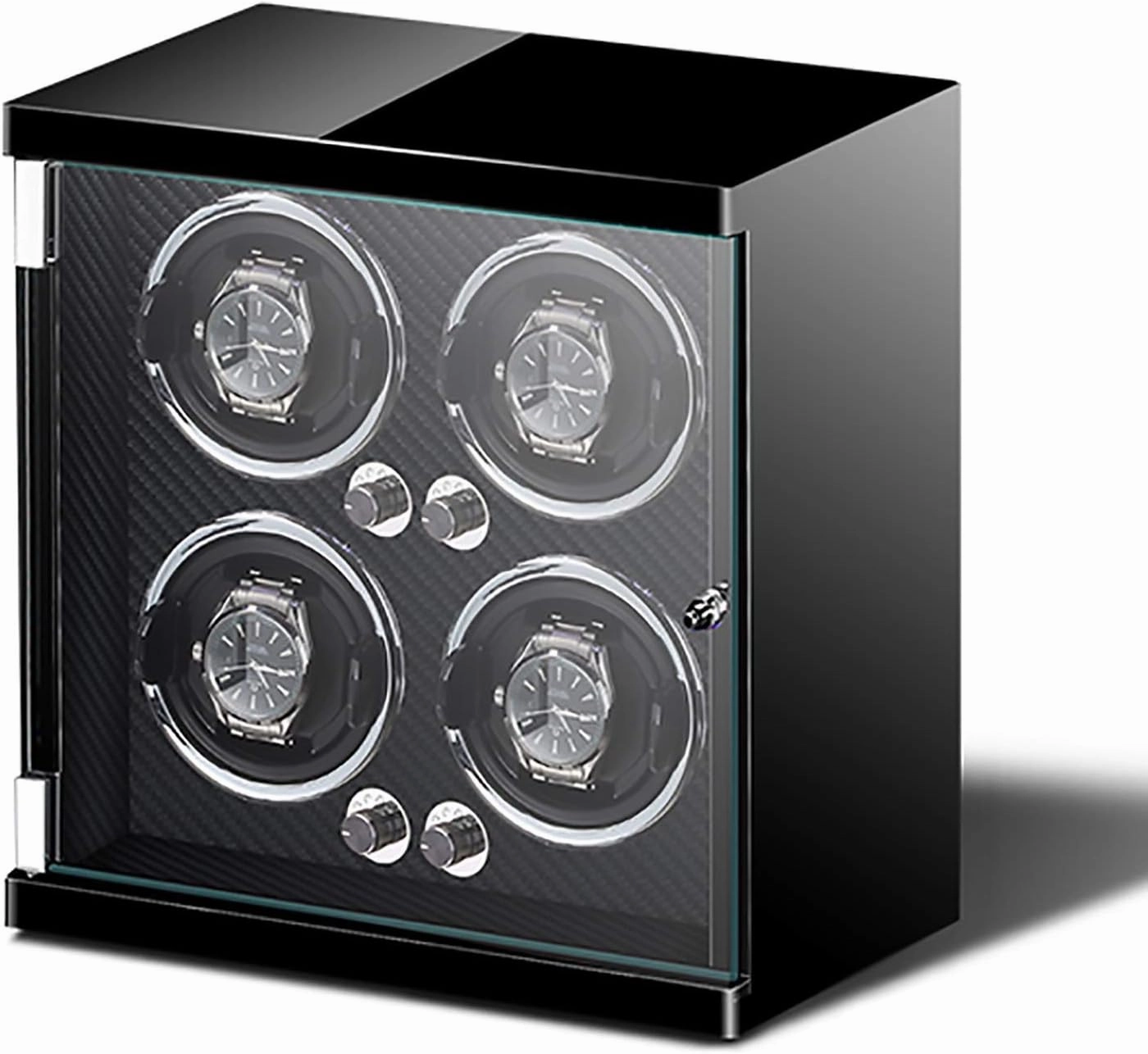 Watch Winder Watch Stand Watch Winders for Automatic Watches - Smart Watch Shaker Mechanical Watch Automatic Winding Device Household Light Luxury Colorful Atmo (Black 4)