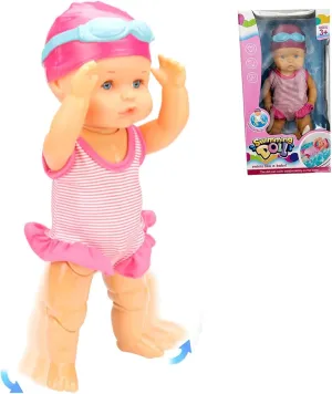 Waterproof Swimming Baby Doll for Pool with Movable Joints, Battery-Powered for Realistic Swimming Action, Swimming Dolls for Pool, Bathtub, Beach & Gift for Kids