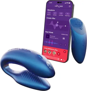 We-Vibe Chorus Vibrating Sex Toys for Couples | Remote Control Vibrator | Wearable App Controlled Adult Toys for Women | G Spot, Clit & Penis Sexual Stimulation Device | Clitoral Couples Gift |Blue