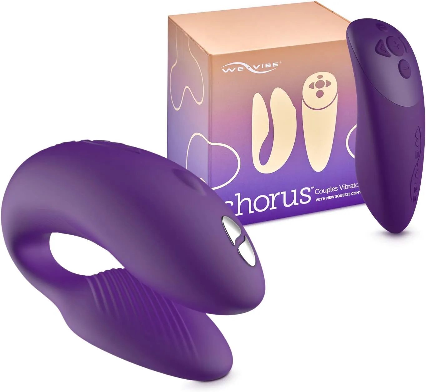 We-Vibe Chorus Vibrating Sex Toys for Couples | Remote Control Vibrator | Wearable App Controlled Adult Toys for Women | G Spot, Clit & Penis Sexual Stimulation Device | Clitoral Couples Gift |Purple