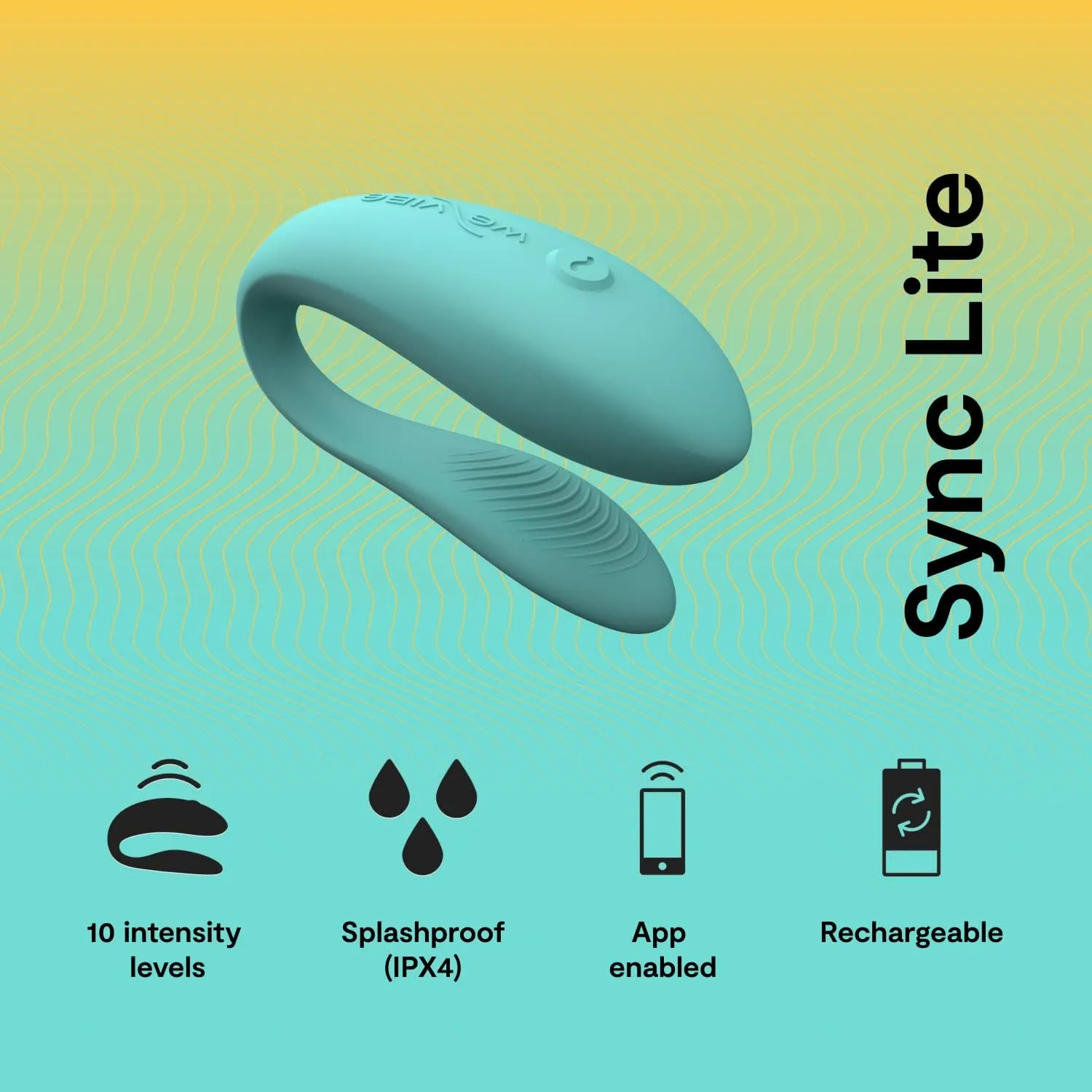 We-Vibe Sync Lite Couples Vibrator | Wearable App Control Vibrating Adult Sex Toy | G Spot & Clitoral Stimulator | Dual Stimulation with 10 Speeds | Adults Sex Toys for Couples | Rechargeable | Aqua