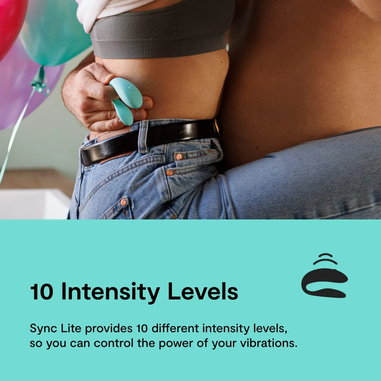 We-Vibe Sync Lite Couples Vibrator | Wearable App Control Vibrating Adult Sex Toy | G Spot & Clitoral Stimulator | Dual Stimulation with 10 Speeds | Adults Sex Toys for Couples | Rechargeable | Aqua