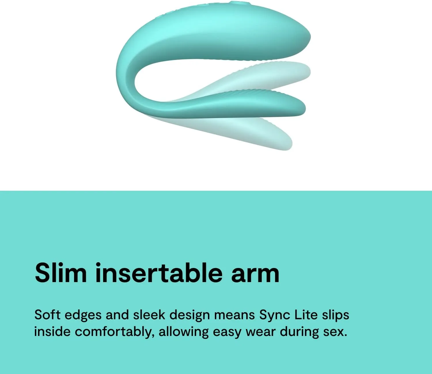 We-Vibe Sync Lite Couples Vibrator | Wearable App Control Vibrating Adult Sex Toy | G Spot & Clitoral Stimulator | Dual Stimulation with 10 Speeds | Adults Sex Toys for Couples | Rechargeable | Aqua