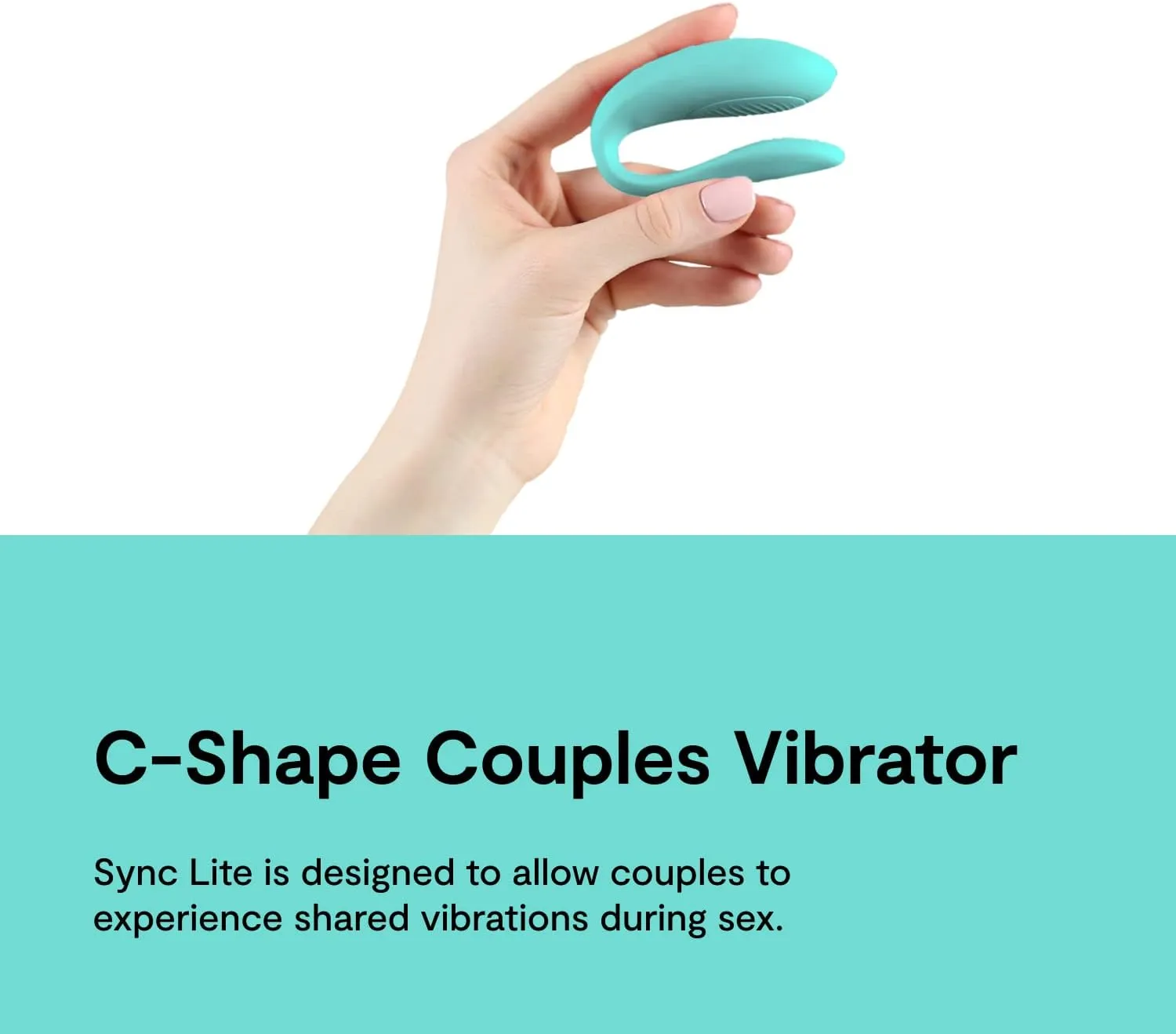 We-Vibe Sync Lite Couples Vibrator | Wearable App Control Vibrating Adult Sex Toy | G Spot & Clitoral Stimulator | Dual Stimulation with 10 Speeds | Adults Sex Toys for Couples | Rechargeable | Aqua