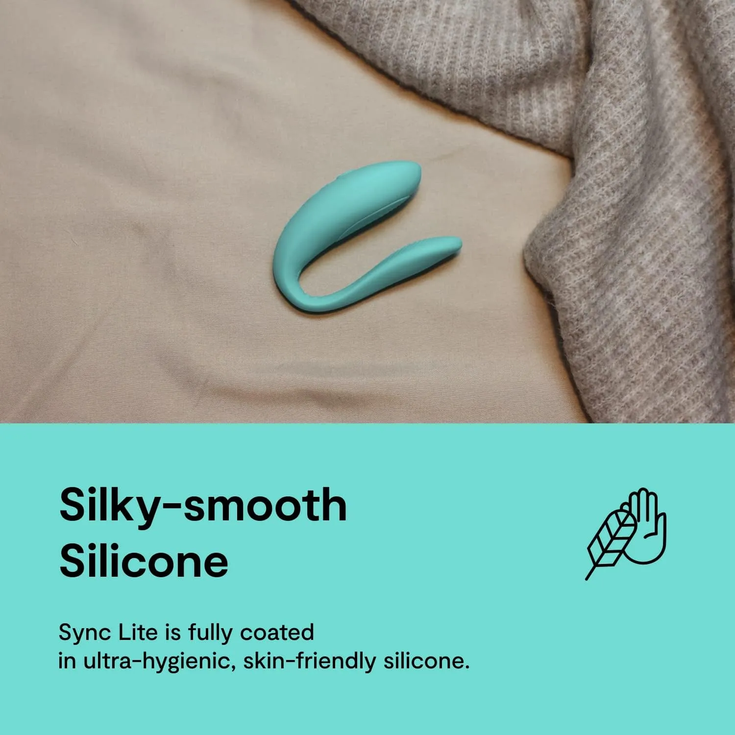 We-Vibe Sync Lite Couples Vibrator | Wearable App Control Vibrating Adult Sex Toy | G Spot & Clitoral Stimulator | Dual Stimulation with 10 Speeds | Adults Sex Toys for Couples | Rechargeable | Aqua