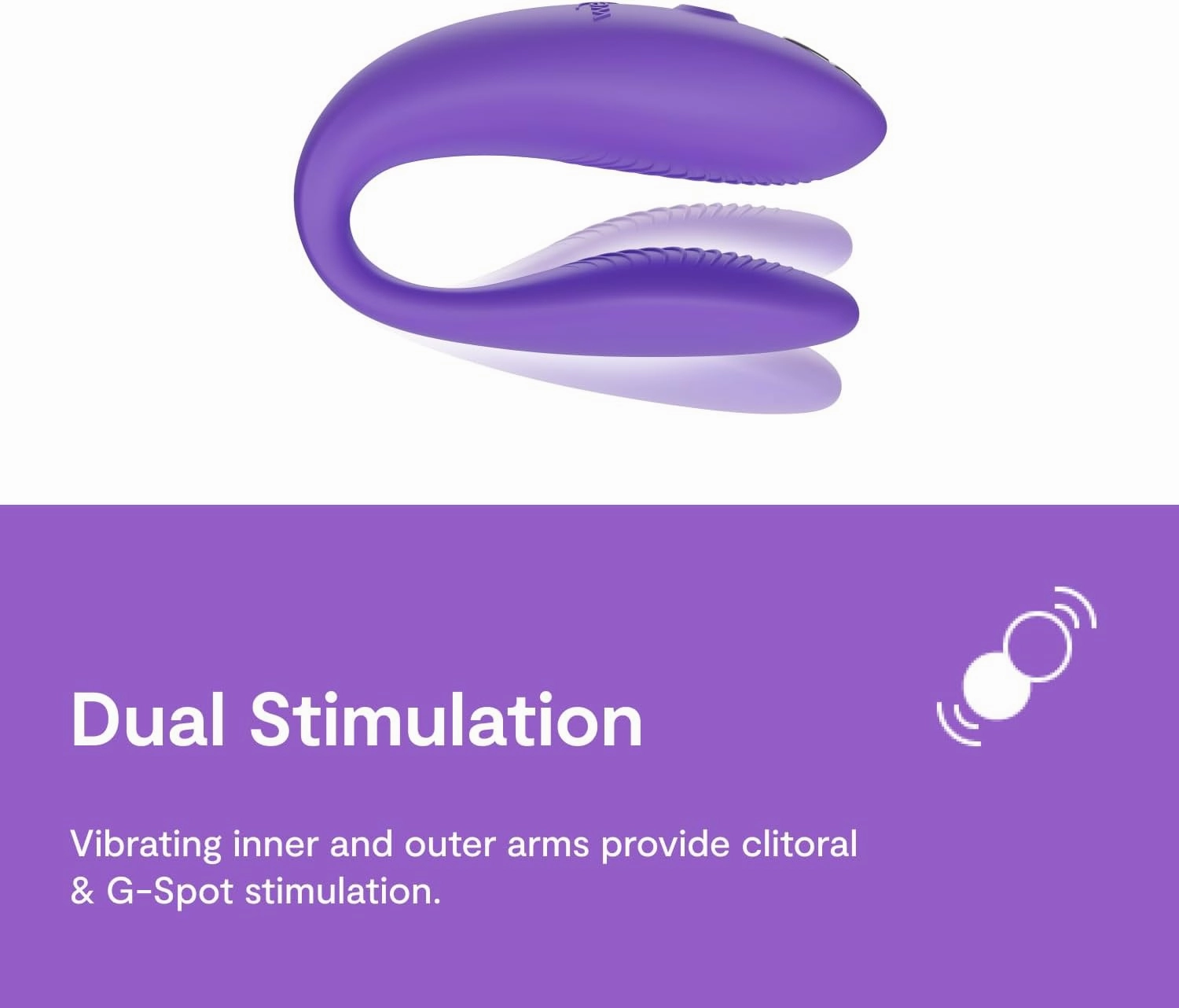 We-Vibe Sync Go Couples Vibrator with Travel Case | Wearable Vibrating Couples Adult Sex Toy | App Controlled G Spot & Clitoris Stimulator | Dual Stimulation with 10 Speeds | Rechargeable | Purple