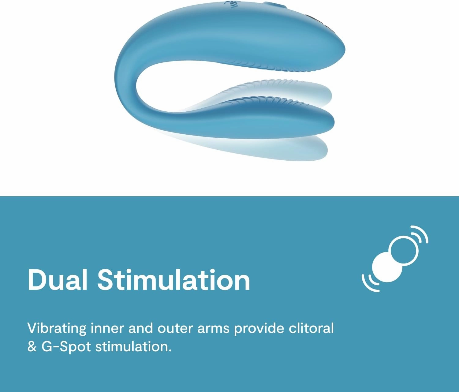 We-Vibe Sync Go Couples Vibrator with Travel Case | Wearable Vibrating Couples Adult Sex Toy | App Controlled G Spot & Clitoris Stimulator | Dual Stimulation with 10 Speeds | Rechargeable | Turquoise