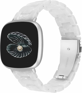 Wearlizer Resin Band Compatible with Fitbit Sense & Versa Bands, Lightweight Fashion Wristband Strap Accessories for Women & Men