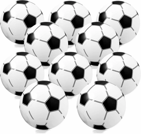 WELLVO Inflatable Soccer Beach Balls 24 Pack 12" Beach Balls Party Favors Soccer Beach Balls Bulk Summer Swimming Pool Beach Games Toys for Kids Sports Outdoor Activity Beach Party Decoration Supplies