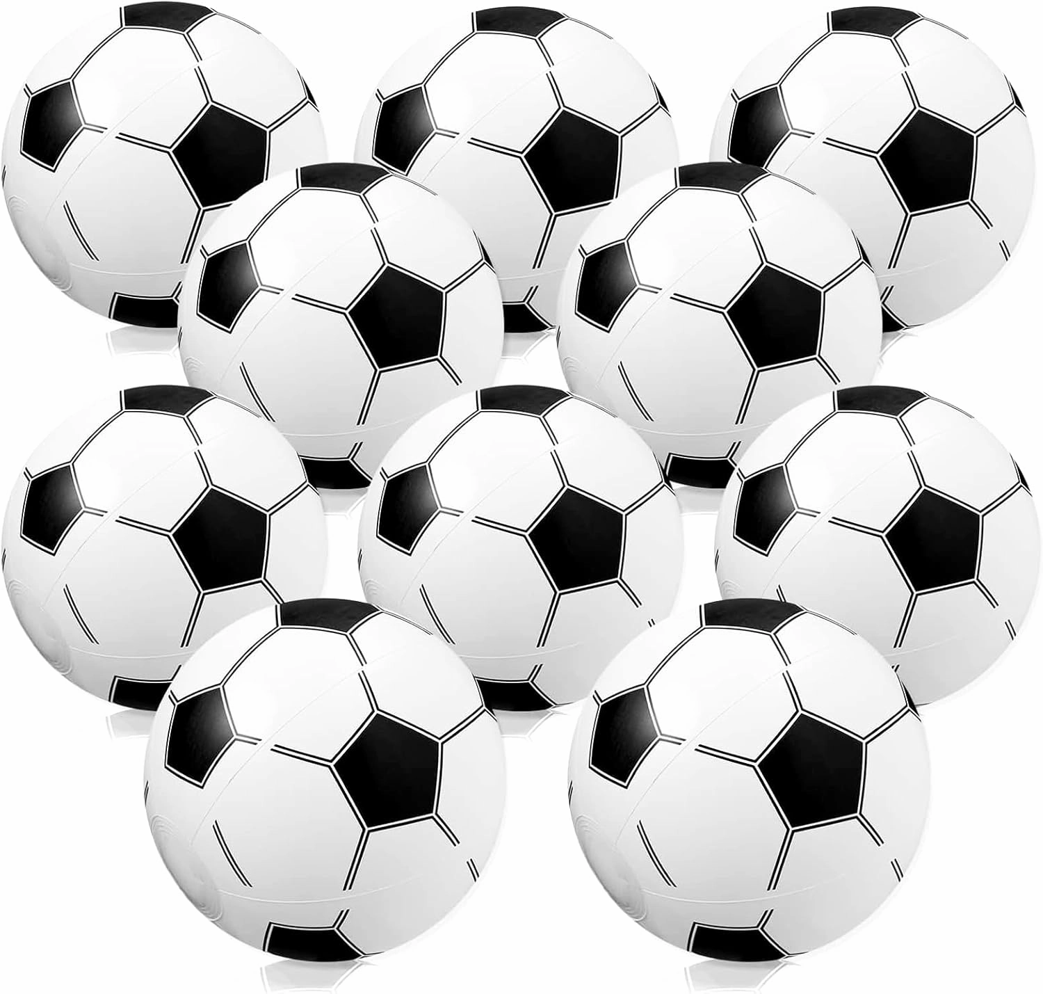 WELLVO Inflatable Soccer Beach Balls 24 Pack 12" Beach Balls Party Favors Soccer Beach Balls Bulk Summer Swimming Pool Beach Games Toys for Kids Sports Outdoor Activity Beach Party Decoration Supplies