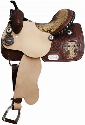 Western Barrel Racing Horse Saddles Trail Equestrian Horse Saddle Cl27assic Quality Premium Leather Comfort for Horse Riding Size:10-18 inches Seat Available, BRL27