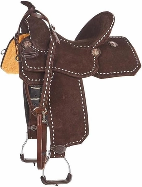 Western Barrel Racing Horse Saddles Trail Equestrian Horse Saddle Classic Quality Premium Leather Comfort for Horse Riding Size:10-18 inches Seat Available, BRL07