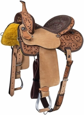 Western Barrel Racing Horse Saddles Trail Equestrian Horse Saddle Classic Quality Premium Leather Comfort for Horse Riding Size:10-18 inches Seat Available, BRL16