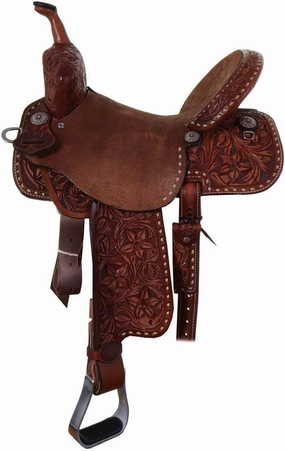 Western Barrel Racing Horse Saddles Trail Equestrian Horse Saddle Classic Quality Premium Leather Comfort for Horse Riding Size:10-18 inches Seat Available, BRL29
