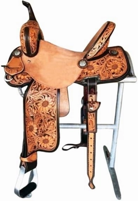 Western Barrel Racing Horse Saddles Trail Equestrian Horse Saddle Classic Quality Premium Leather Comfort for Horse Riding Size:10-18 inches Seat Available, BRL38