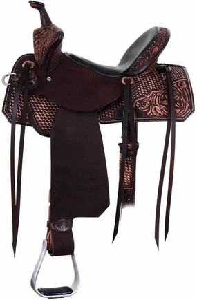 Western Barrel Racing Horse Saddles Trail Equestrian Horse Saddle Classic Quality Premium Leather Comfort for Horse Riding Size:10-18 inches Seat Available, BRL43