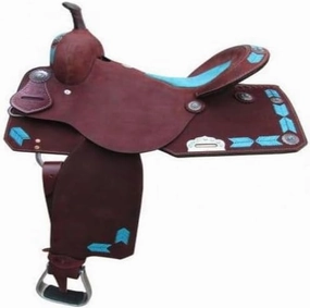 Western Barrel Racing Horse Saddles Trail Equestrian Horse Saddle Classic Quality Premium Leather Comfort for Horse Riding Size:10-18 inches Seat Available, BRL47