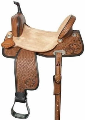 Western Barrel Racing Horse Saddles Trail Equestrian Horse Saddle Classic Quality Premium Leather Comfort for Horse Riding Size:10-18 inches Seat Available, BRL48