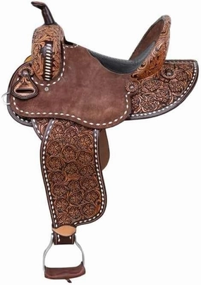 Western Barrel Racing Wooden Tree Horse Saddles Handmade Premium Leather Comfort Horses Trail Equestrian Tooled Carved Horse Saddle Riding Size: 10-18 inches Seat, KK21