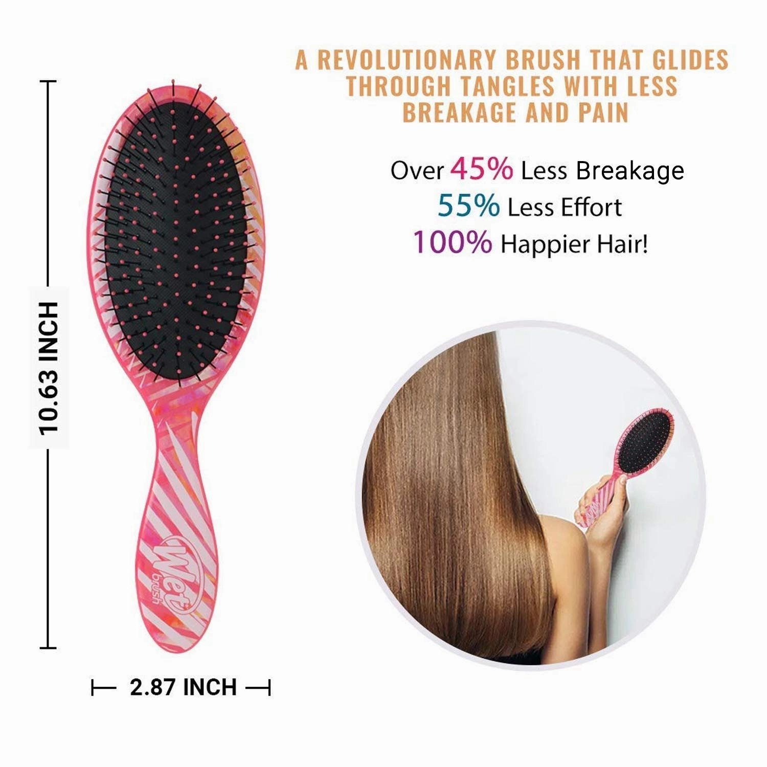 Wet Brush Original Detangler Hair Brush, Bamboo (Liquid Tropics) - Detangler Brush with Soft & Flexible Bristles - Detangling Brush for Curly Hair - Tangle-Free Brush for Straight, Thick, & Wavy Hair