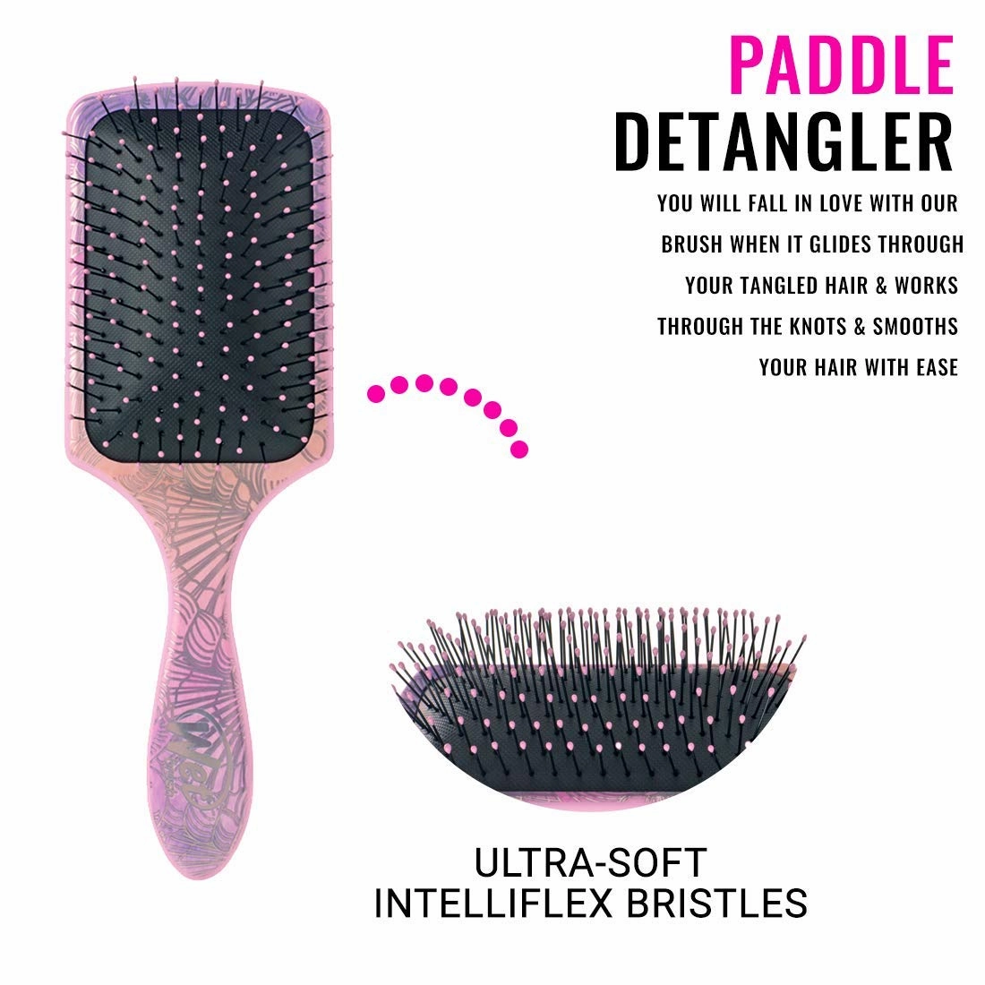 Wet Brush Paddle Detangler Hair Brush, Sea Shells - Ultra-Soft IntelliFlex Bristles with AquaVent Design - Spread Hair Treatments Evenly - Pain-Free Hair Brush for Women, Men, Wet and Dry Hair