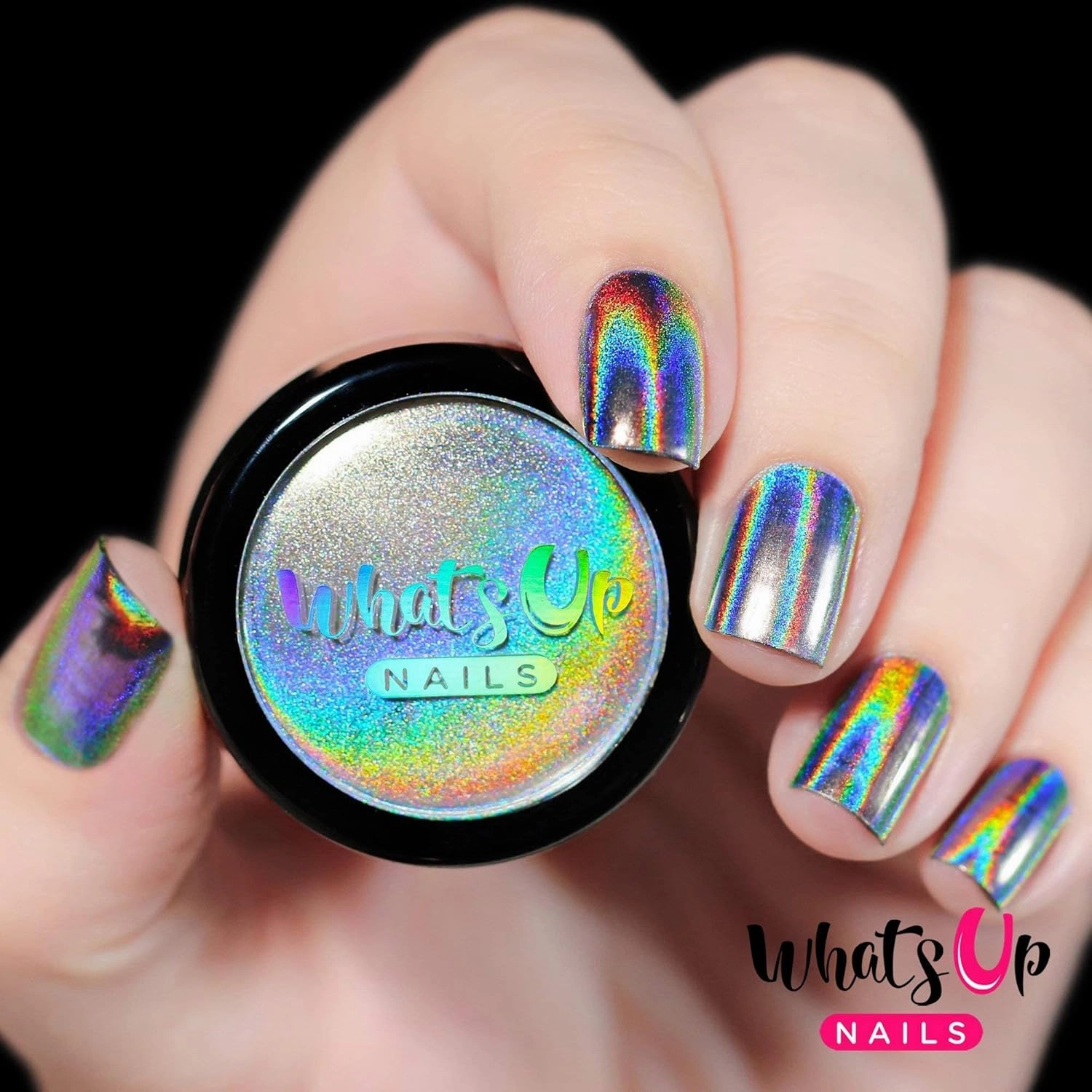 Whats Up Nails - Holographic Powder For Rainbow Unicorn Nails