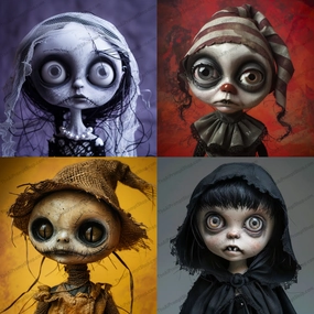 Whimsical Doll Art AI MidJourney Image Prompt, 8728
