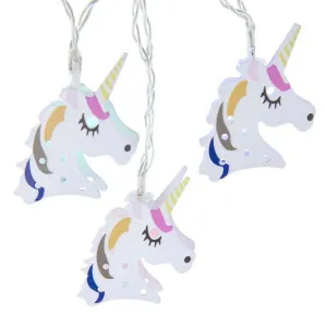 White Metal Unicorn USB Light Set