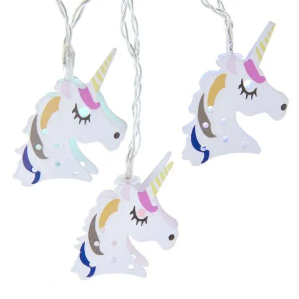 White Metal Unicorn USB Light Set