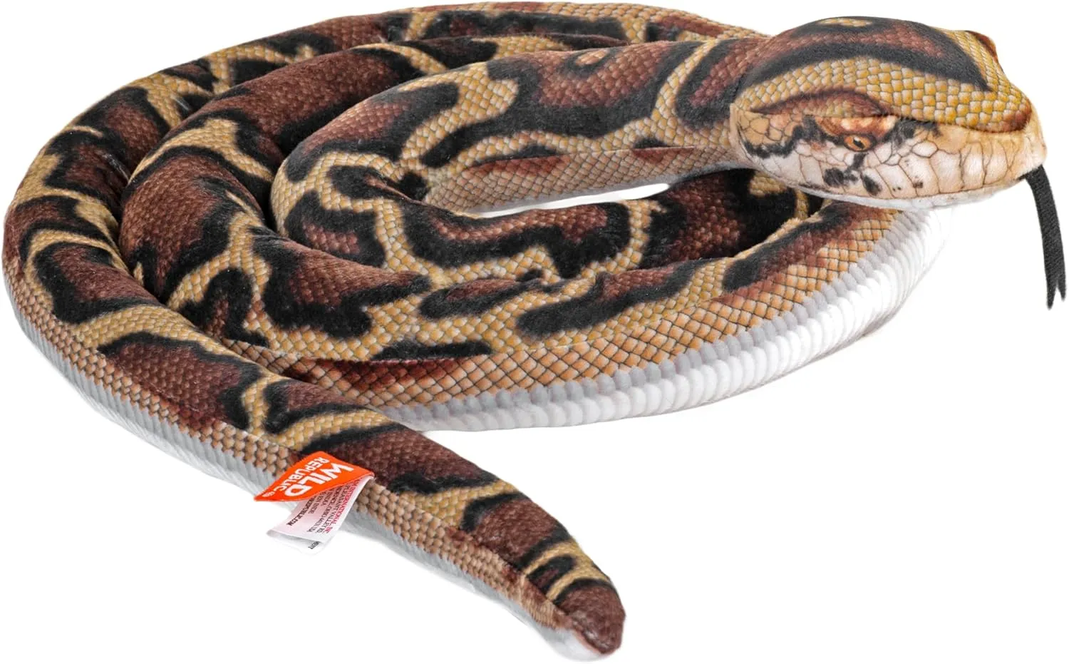 Wild Republic Snake Living Earth Burmese Python, Stuffed Animal, 60 inch, Plush Toy, Fill is Spun Recycled Water Bottles