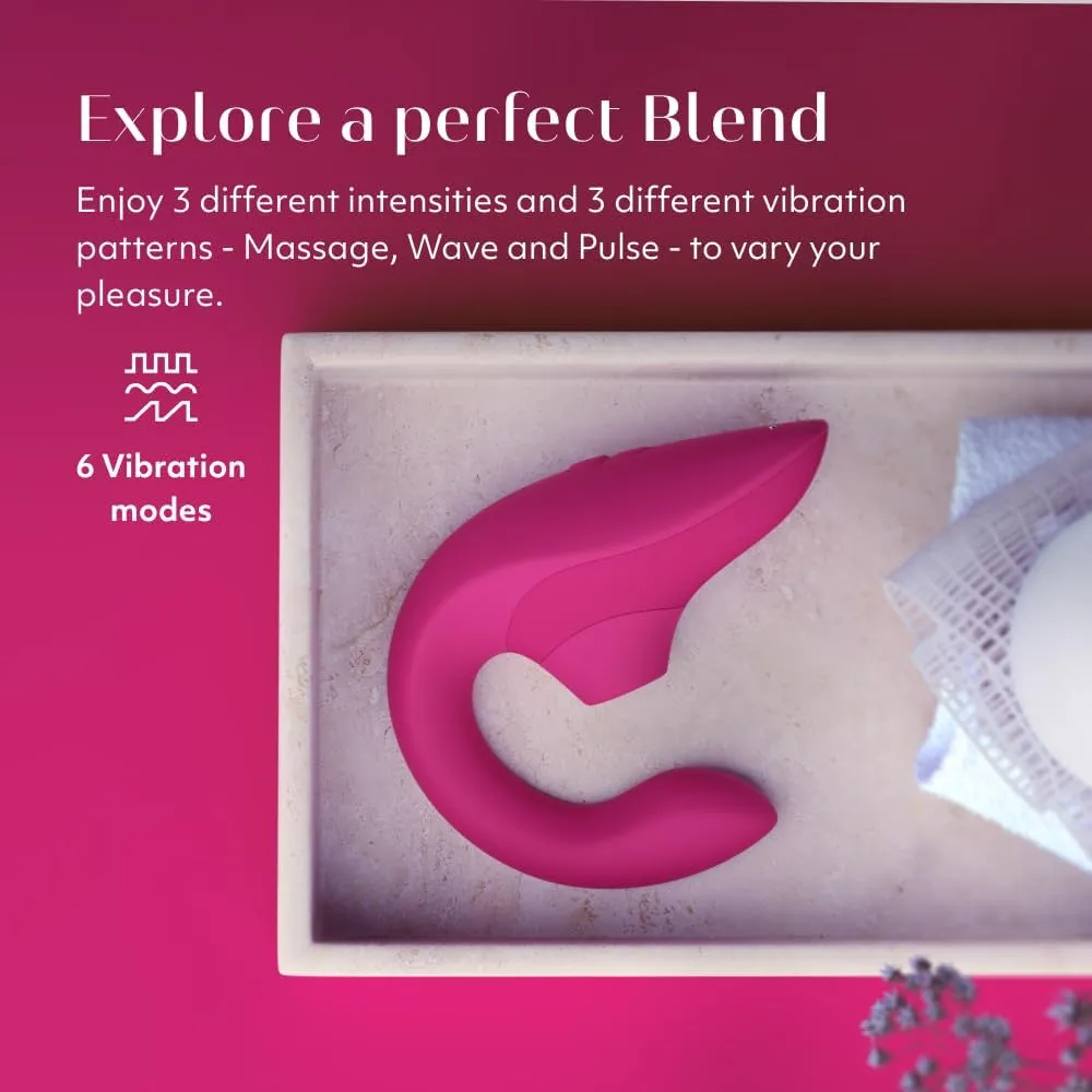 Womanizer Blend Mini Vibrator for Women | G Spot & Clitoral Stimulator Vibrating Dildo | Silicone Rabbit Vibrator Clit Sucker Adult Sex Toy for Women & Couples | Rechargeable Personal Massager | Pink