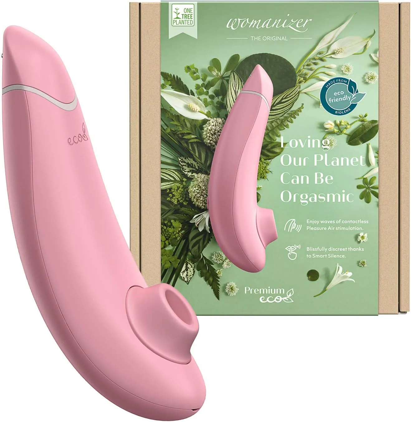 Womanizer Premium Eco Clitoris Vibrator Sex Toy | Clit Stimulator with 12 Suction Speeds | Vibrating Dildo Adult Toys for Women | Clitoral Sucker Sexual Pleasure Tools for Women | Renewable Materials