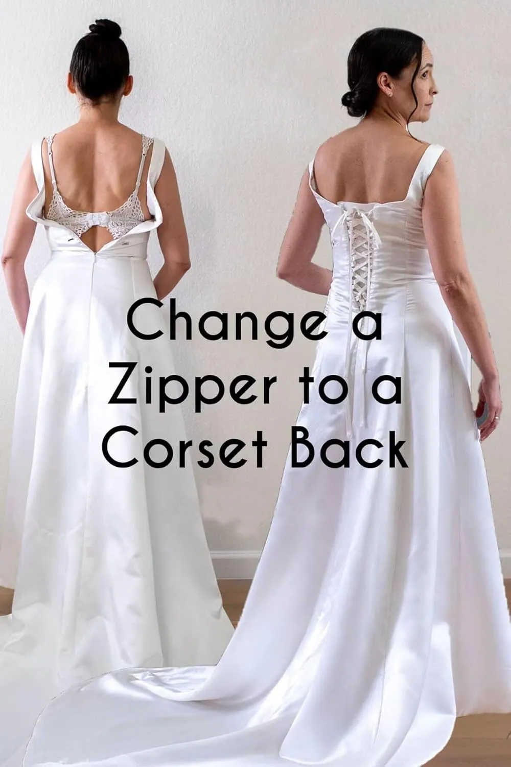 Women's Corset Back Kit Satin Wedding Dress Zipper Replacement Adjustable Lace-up Fit Prom Formal Dress