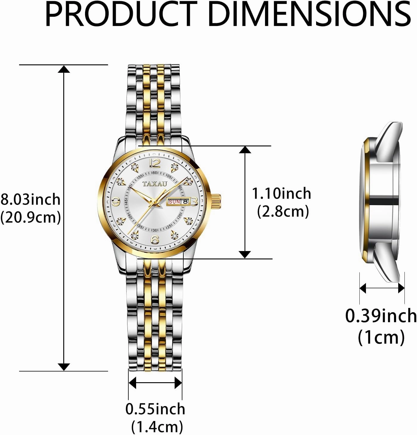 Womens Watch Fashion Dress Waterproof Silver Watches for Women Casual Easy Read Quartz Analog Women's Watch Two Tone Stainless Steel Ladies Watches with Day Date