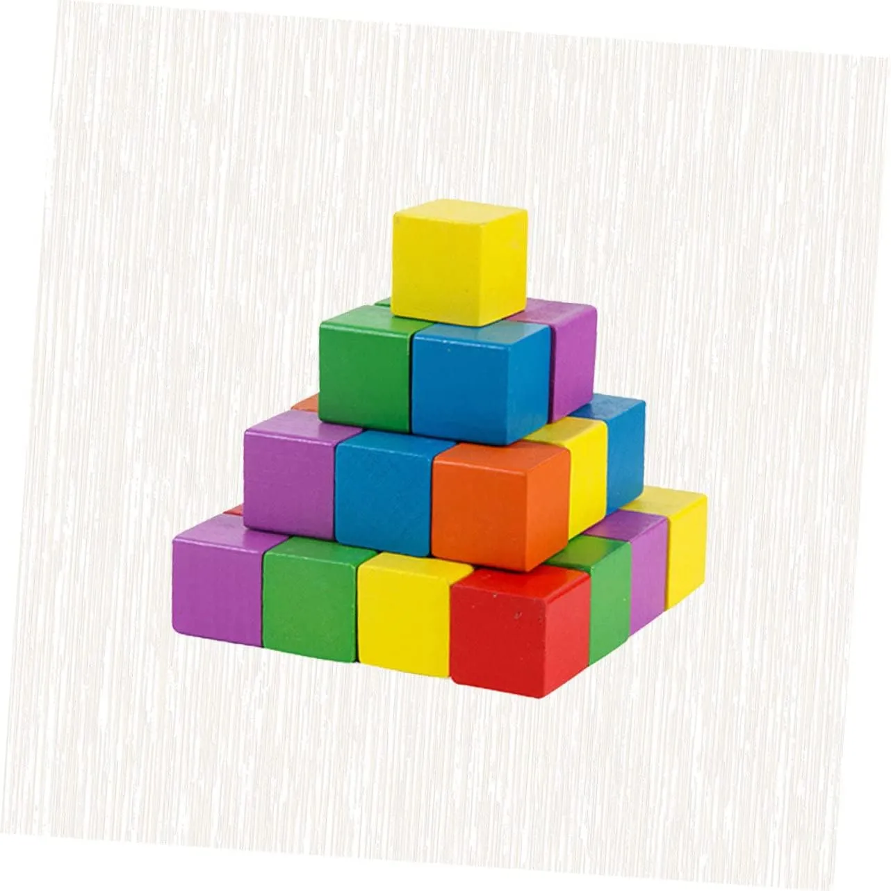 Wood Square Blocks 50pcs Craft Cubes Tiles Craft Materials Geometric Solids for Boys and Girls' Imagination