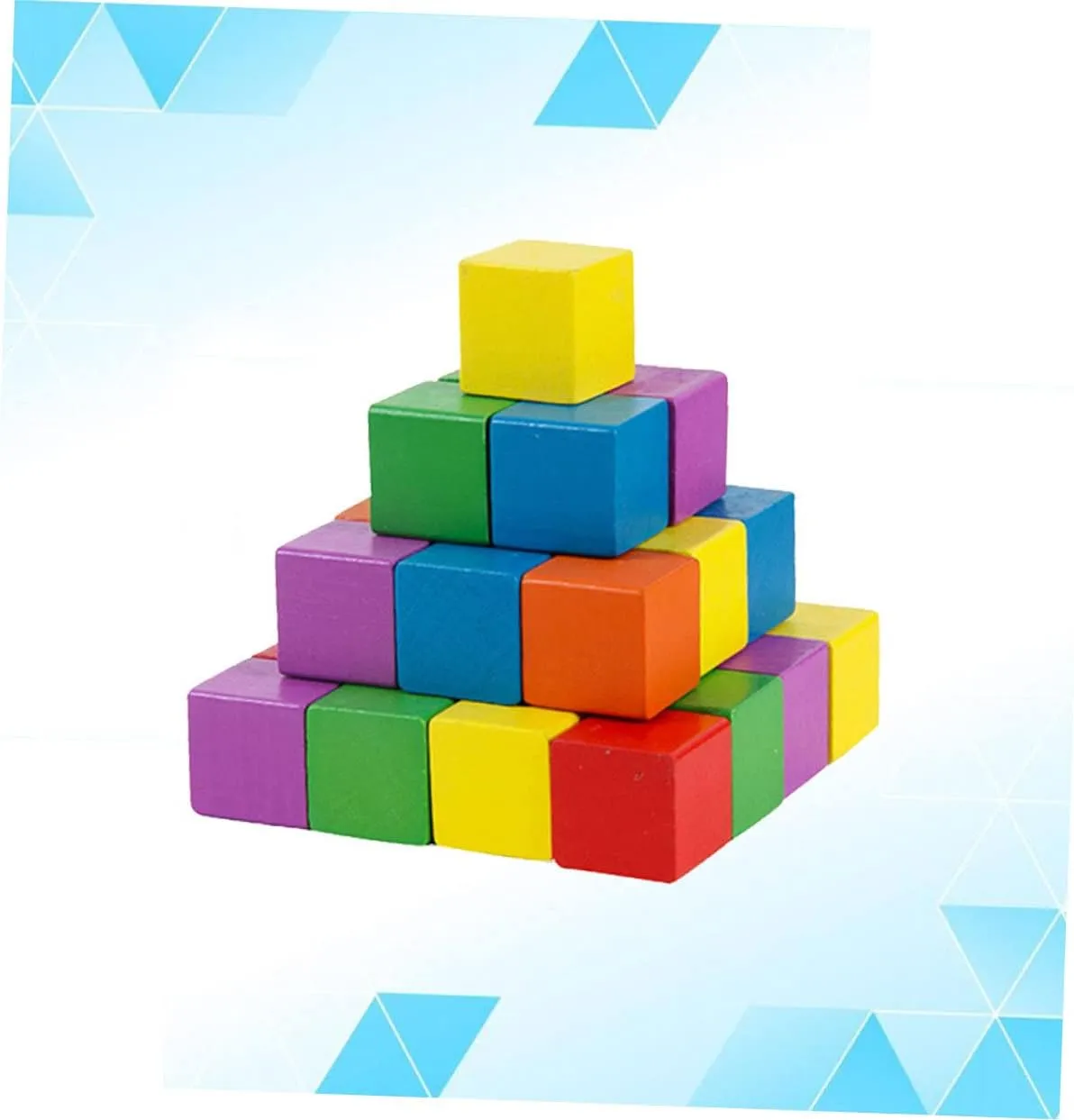 Wood Square Blocks 50pcs Craft Cubes Tiles Craft Materials Geometric Solids for Boys and Girls' Imagination
