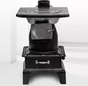 Wood Stove Steamer Cast Iron, Sealed Furnace Lid Design, One Stove with Multiple Uses, Small Portable for Hot Tent Camping Outdoor Cooking and Heating (Size : B)