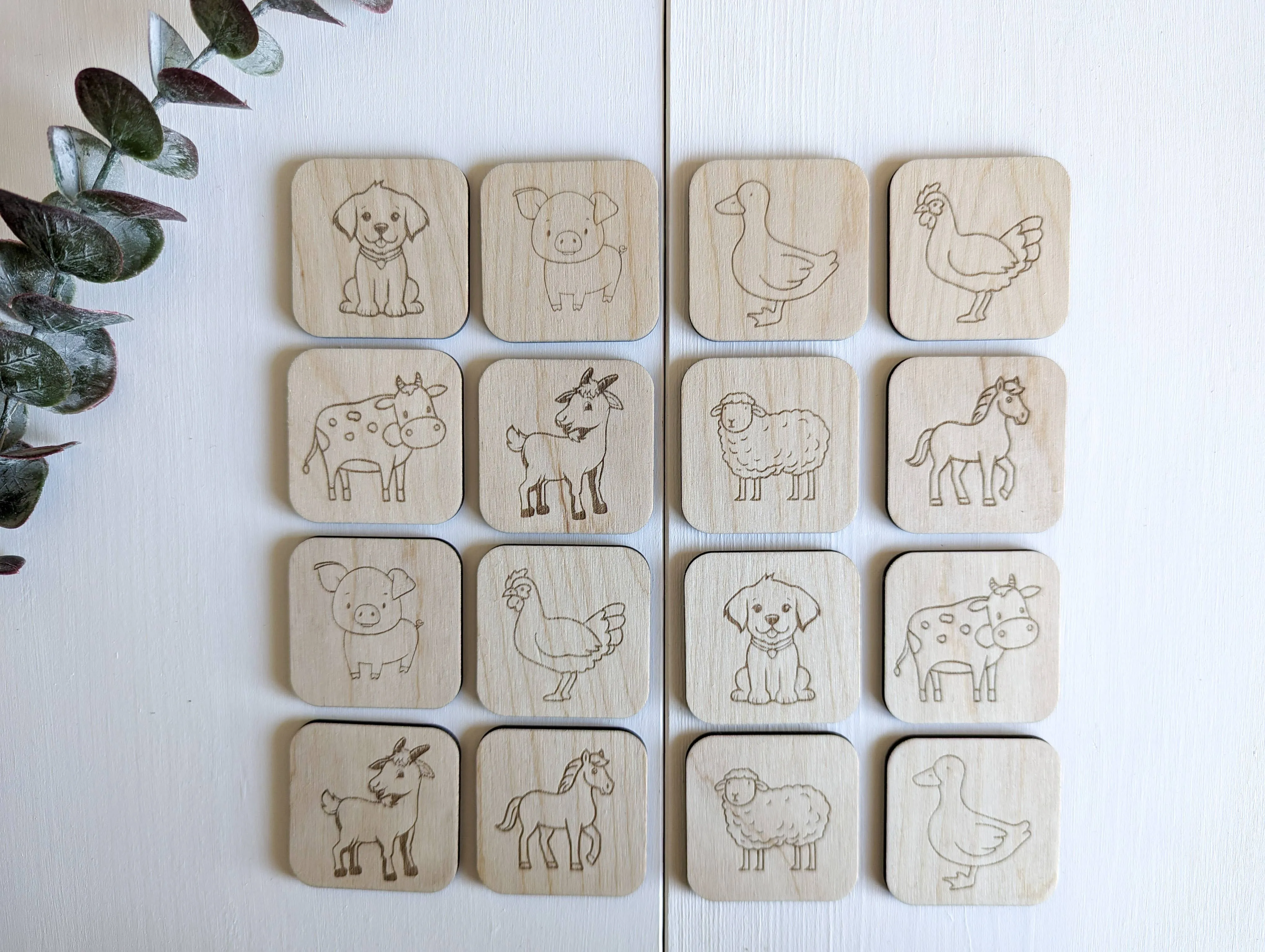 Wooden Matching Memory Set | Farm🍁