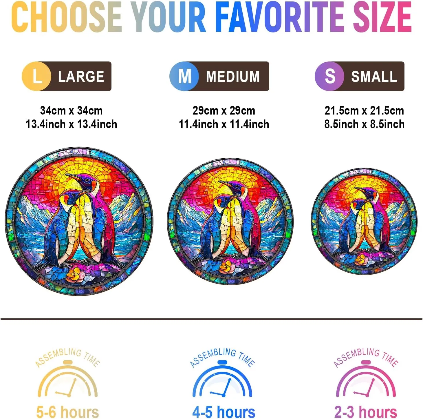 Wooden Puzzles for Adults - Challenging Colorful Couple Penguins Adult Puzzle, Unique Animal Shaped Wooden Jigsaw Puzzles for Adults, Creative Gifts Family Games 8.5 * 8.5in 100pcs