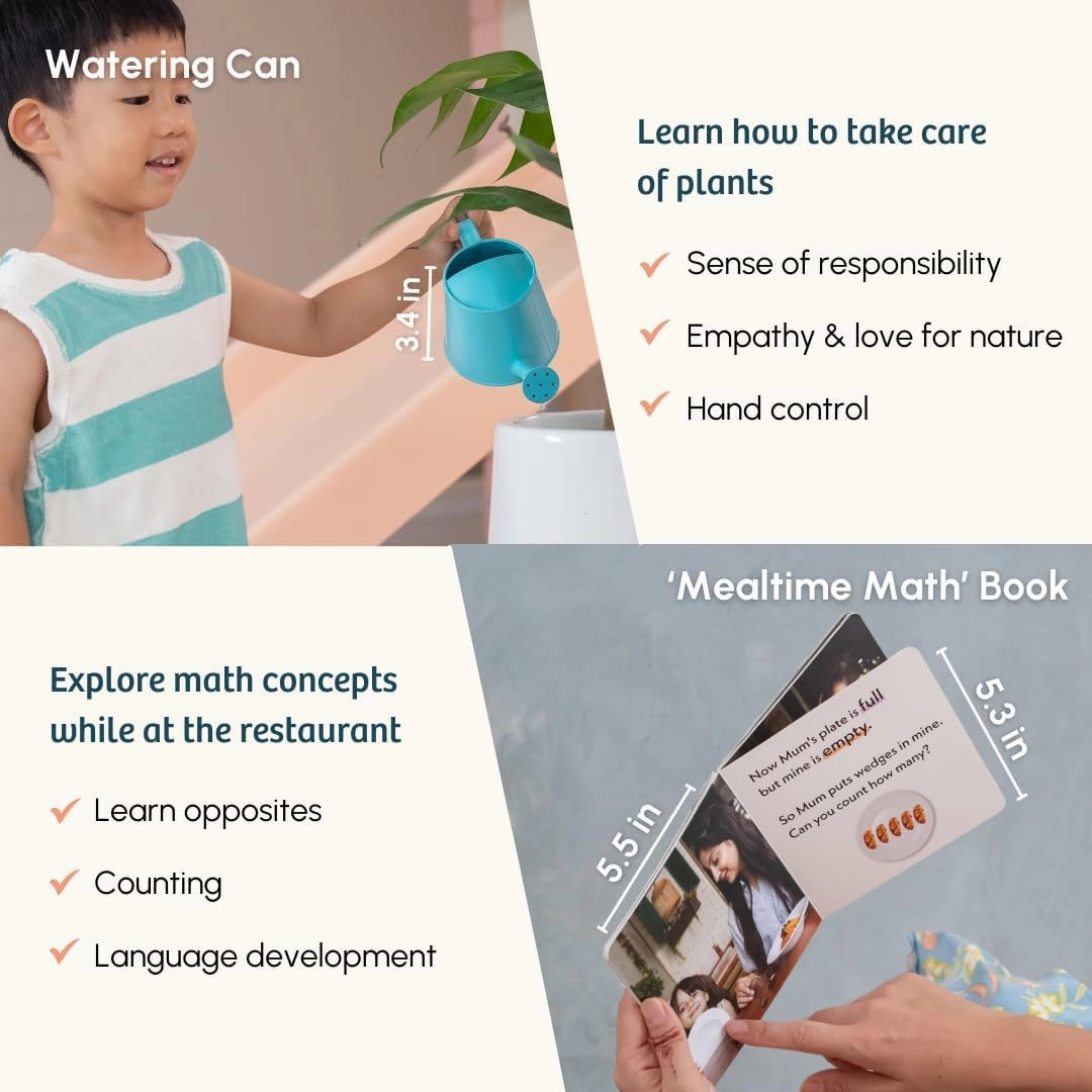 Wooden Montessori Toys Box for Toddlers | 7 in 1 Learning Educational Toys – Magnetic Bird Feeder, Car Ramp, Watering Can, Wooden Puzzle & More | Developmental Toy Set for 17-19 Months