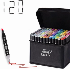 wyewye Alcohol Markers set 120 colors,Painting Pens for Artists,Dual Tip Permanent Art Marker for Kids,Drawing Art Pens for Adults,Sketch Marker for Drawing Journal Note Doodle