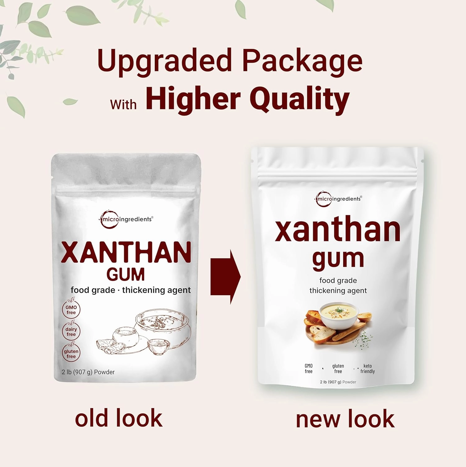 Xanthan Gum Powder, 2lb (32oz) | Premium Quality for Keto & Gluten-Free Baking | Unflavored Thickening Agent for Cooking & Baking | Non-GMO, Vegan Friendly