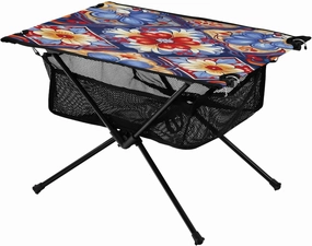 xigua Mandala Tiles Folding Camping Table,Portable Camp Table with Carry Bag Beach Table Folding Table for Picnic, Camp,Party,Travel233