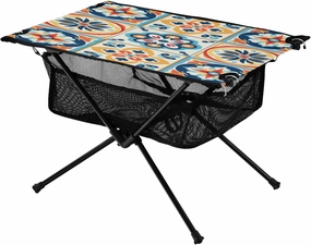 xigua Mandala Tiles Folding Camping Table,Portable Camp Table with Carry Bag Beach Table Folding Table for Picnic, Camp,Party,Travel236