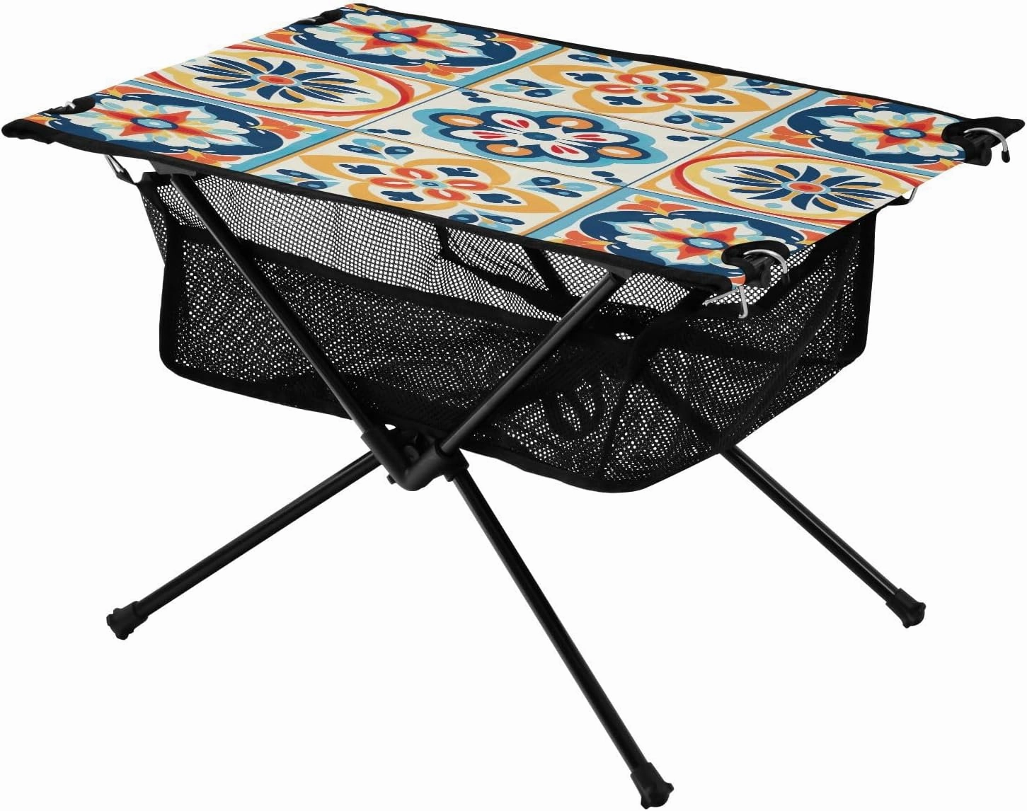 xigua Mandala Tiles Folding Camping Table,Portable Camp Table with Carry Bag Beach Table Folding Table for Picnic, Camp,Party,Travel236
