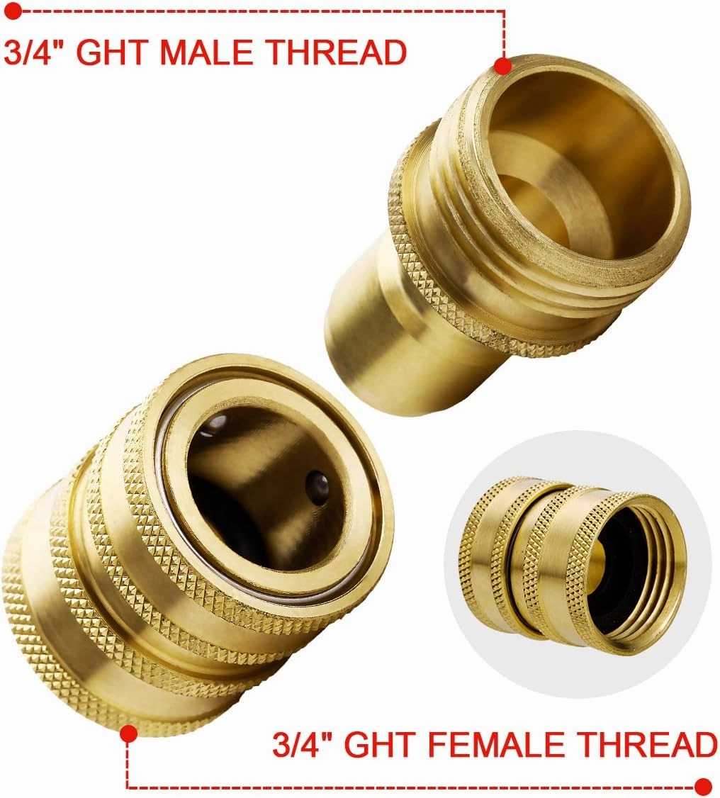 YAMATIC Garden Hose Quick Connect Water Hose Fittings - 3/4" Thread - High Grade Brass Durability and Leak Free Upgrade(6 PACK)