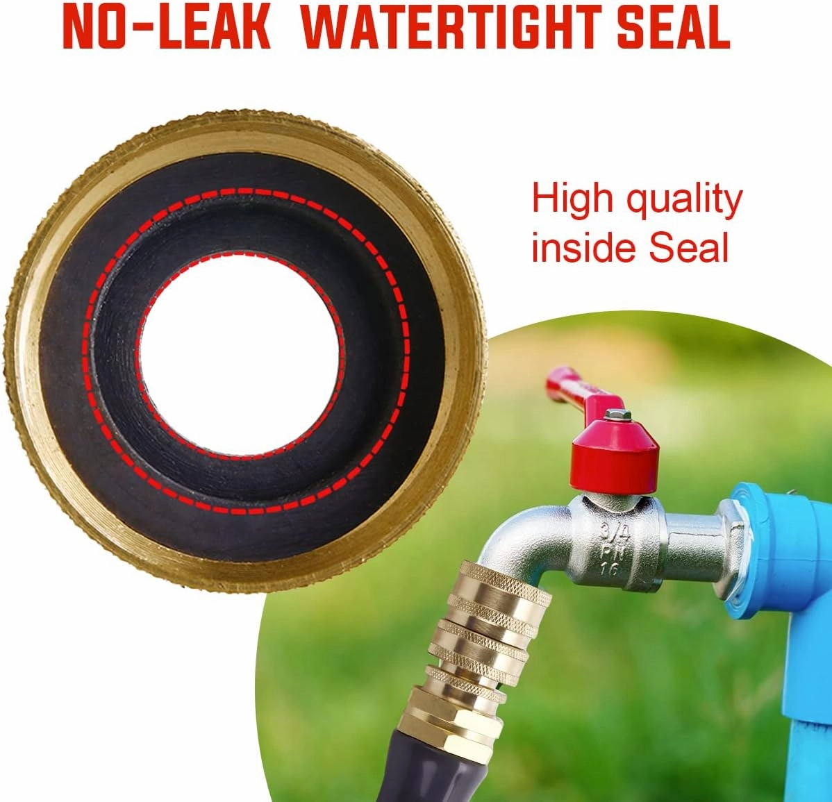 YAMATIC Garden Hose Quick Connect Water Hose Fittings - 3/4" Thread - High Grade Brass Durability and Leak Free Upgrade(6 PACK)